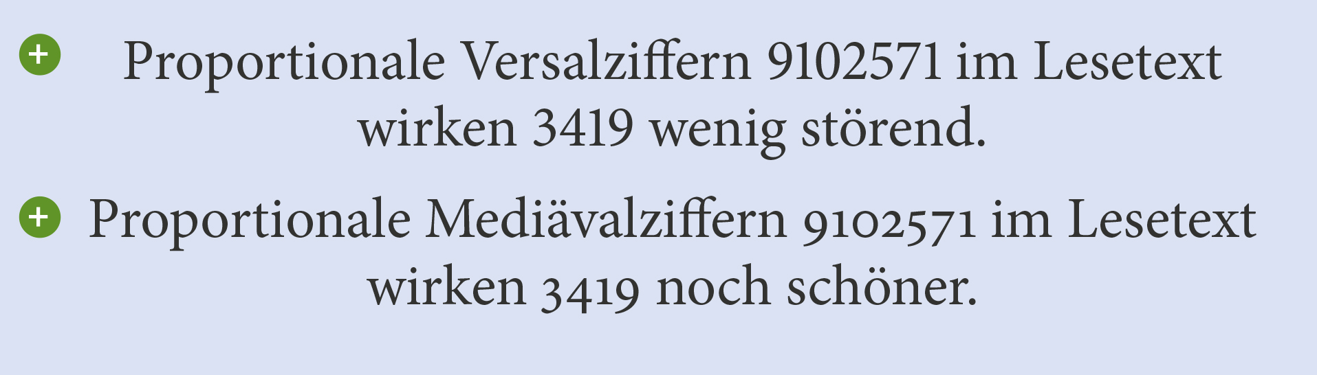 Proportionale Ziffern im Fließtext