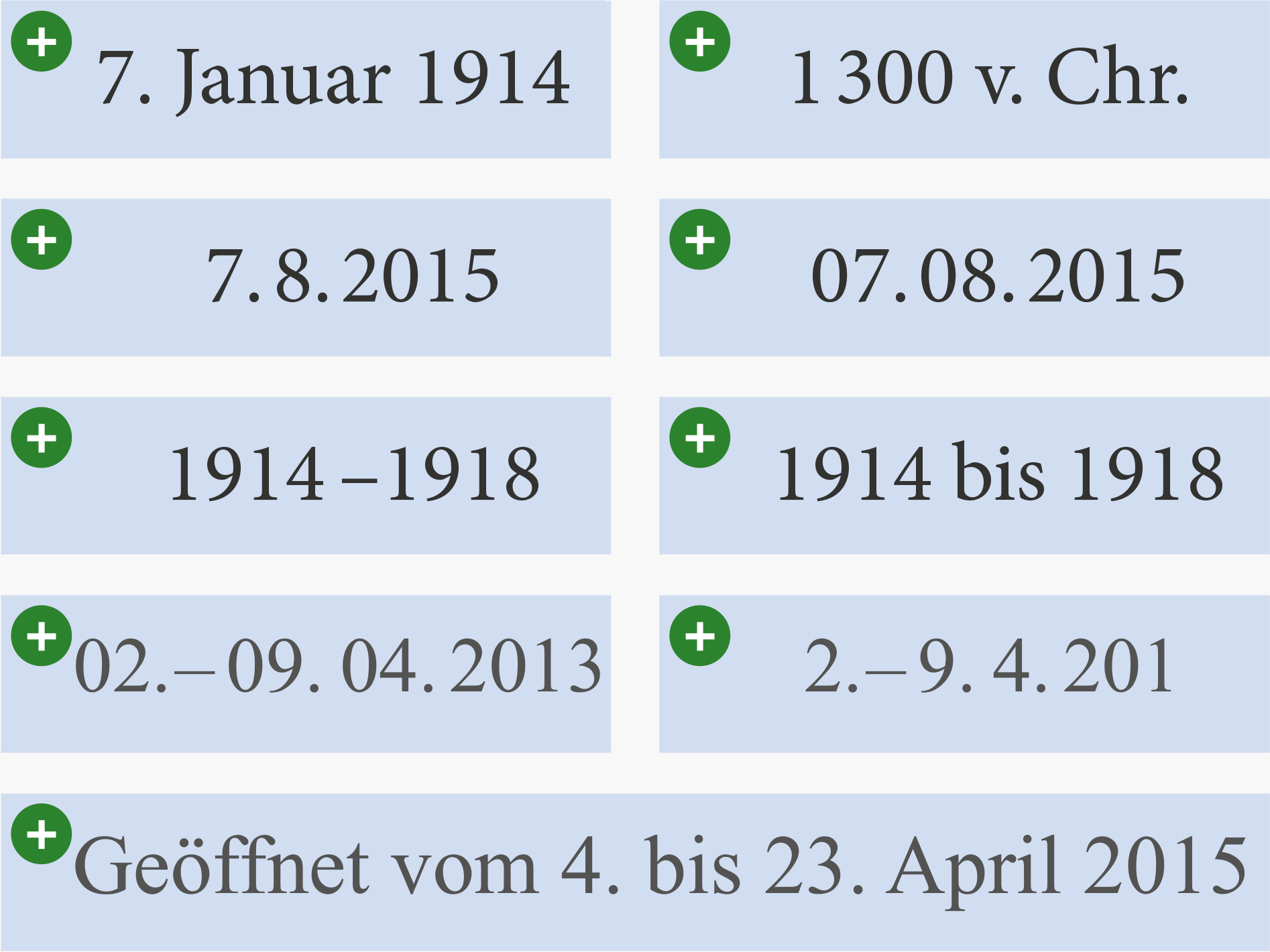 Schreibweisen für Datumsangaben in der Typografie mit InDesign