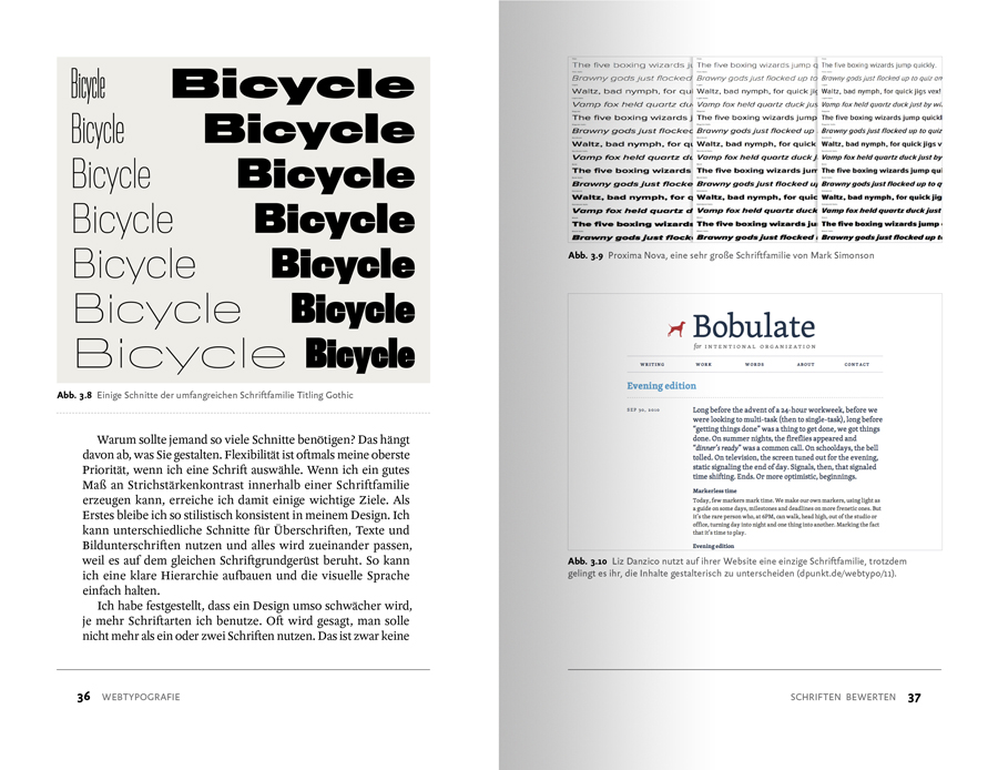 Beispielseite aus dem Typografie-Buch Webtypografie von Jason Santa Maria aus dem dpunkt-Verlag