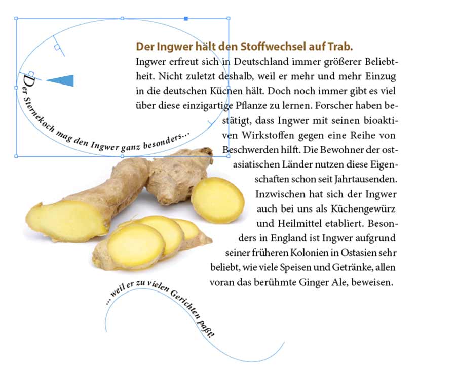 Zwei Beispiele für den Einsatz von Text auf Pfaden mit Adobe InDesign