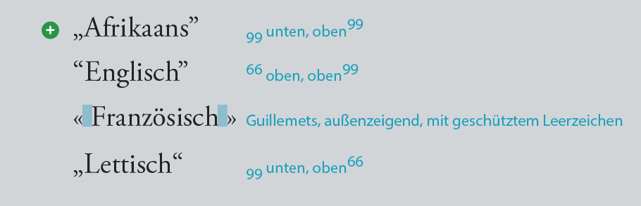 Anführungszeichen in Fremdsprachen