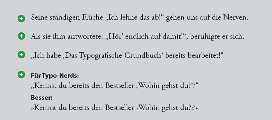 Anführungszeichen Beispiele