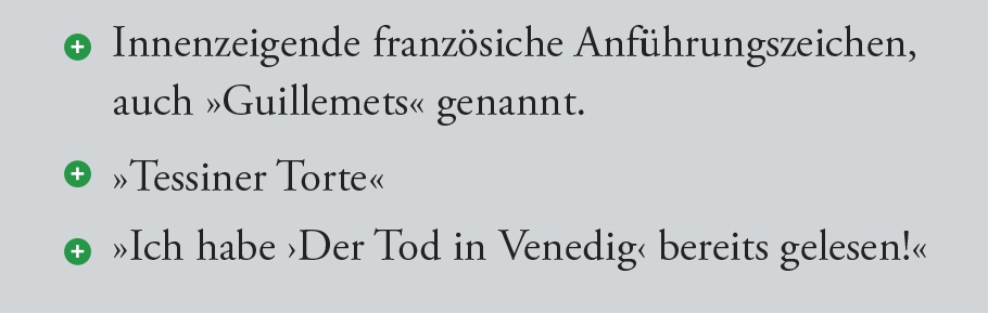 Anführungszeichen in französischer Textsprache