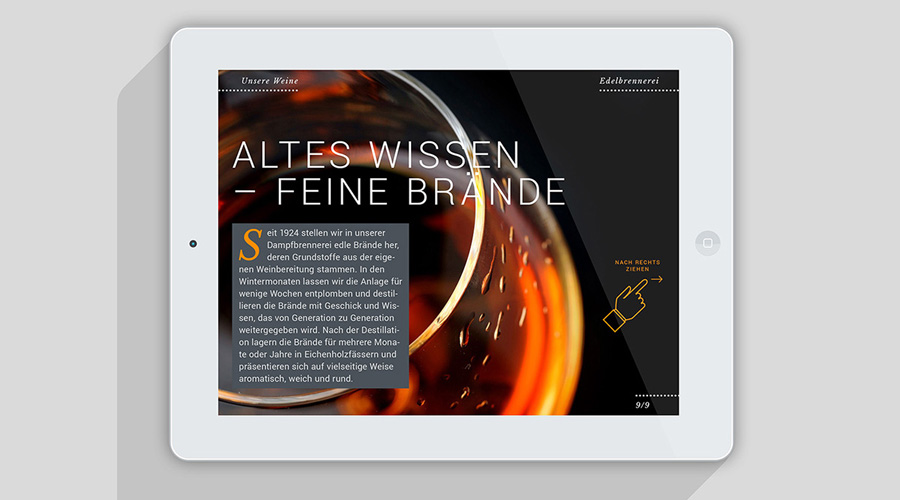 Screenshot der Laquai-App, die komplett mit InDesign und dem Plugin Aquafadas entstanden ist.