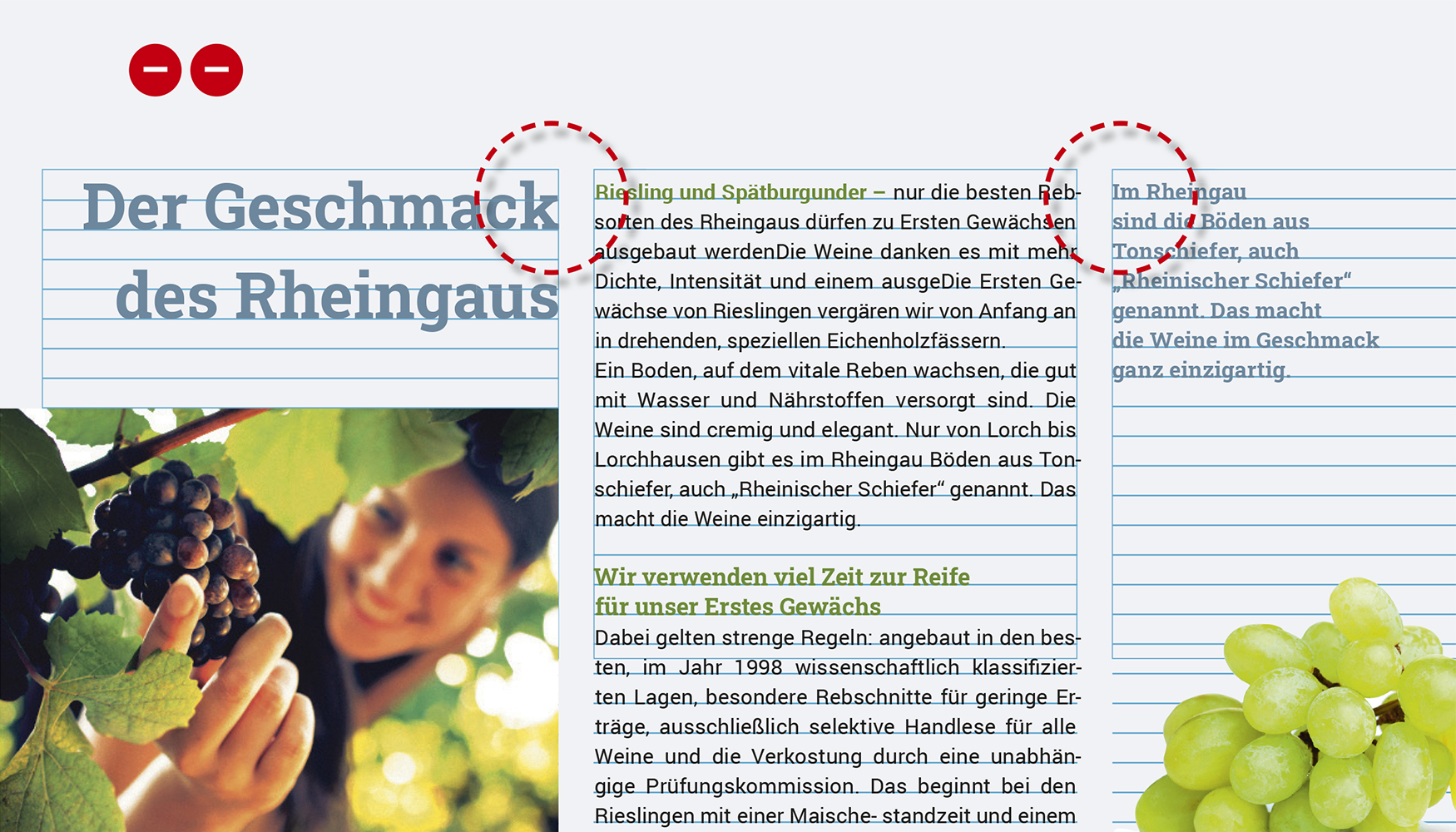 Das Layout wirkt weniger spannend, da alle Texte mit dem gleichen Zeilenabstand versehen sind.
