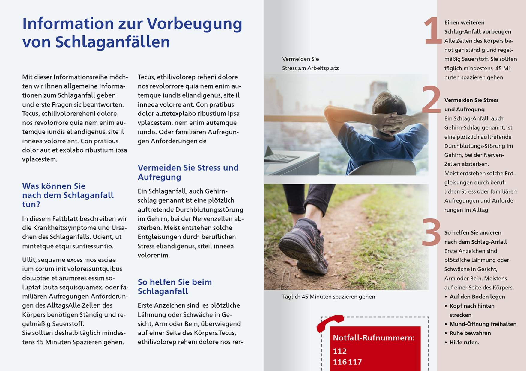 Layout sehbehindertengerechte Gestaltung Flyer Broschüre
