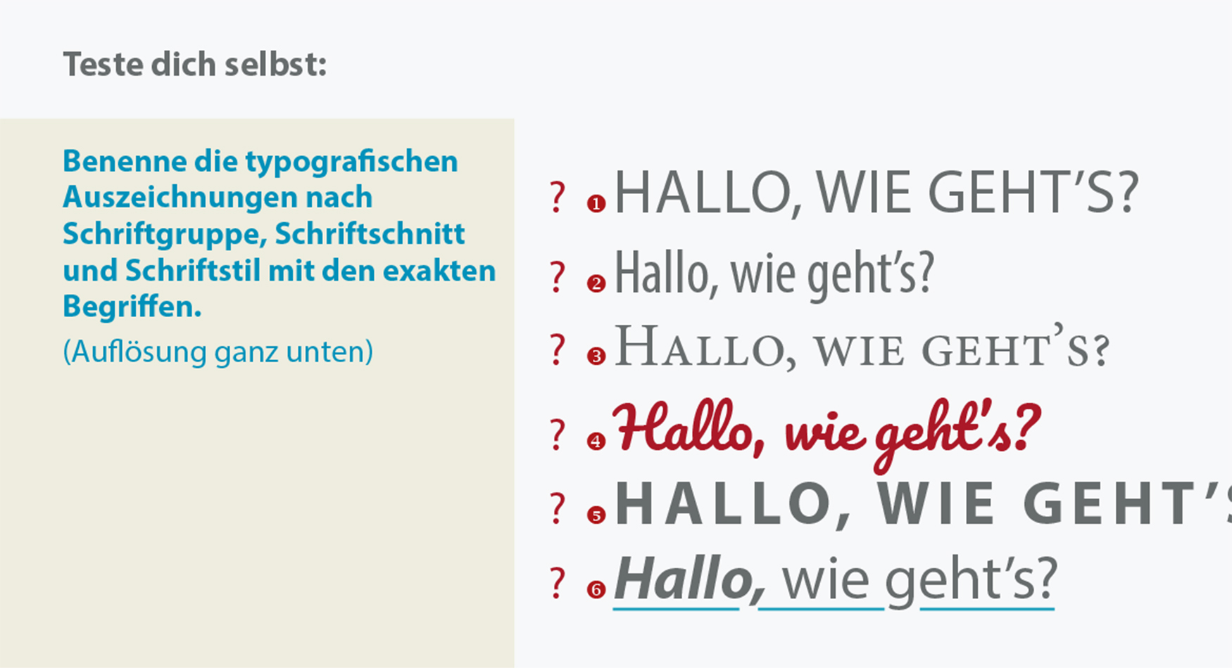 Test typografische Auszeichnungen von text.