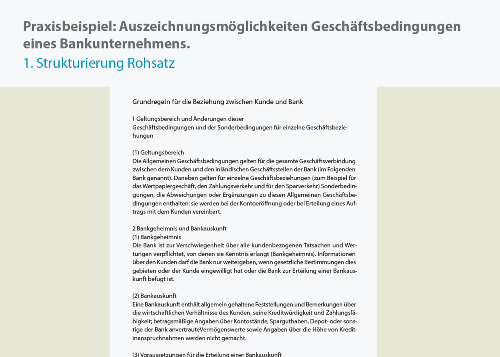 Vor der Auszeichnung des Textes soll dieser erst strukturiert werden.